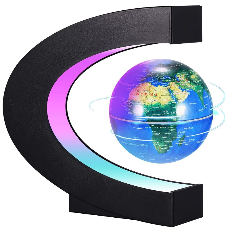 PZJFH Globe Terrestre Lumineux Flottant,Globe Levitation Magnétique,Globe  Terrestre Interactif avec Lumières LED pour Educatio