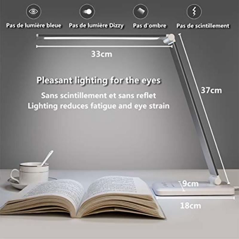 Lampe de Bureau LED, Lampes de Bureau Dimmable 5 Modes de Couleur