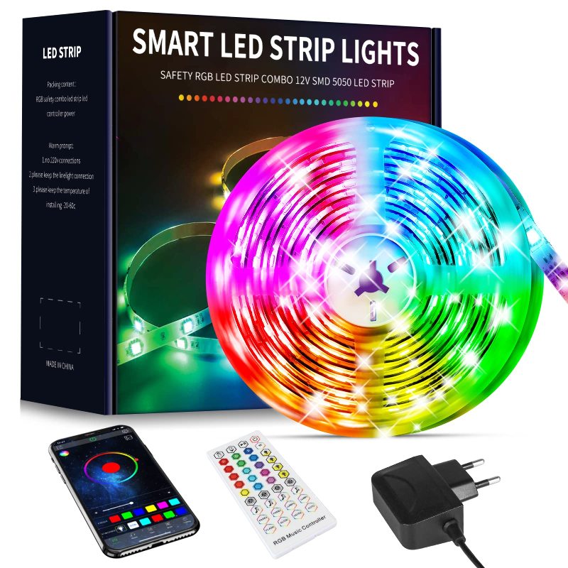 Ruban LED Multicolore Bluetooth Bande lumineuse RGB avec